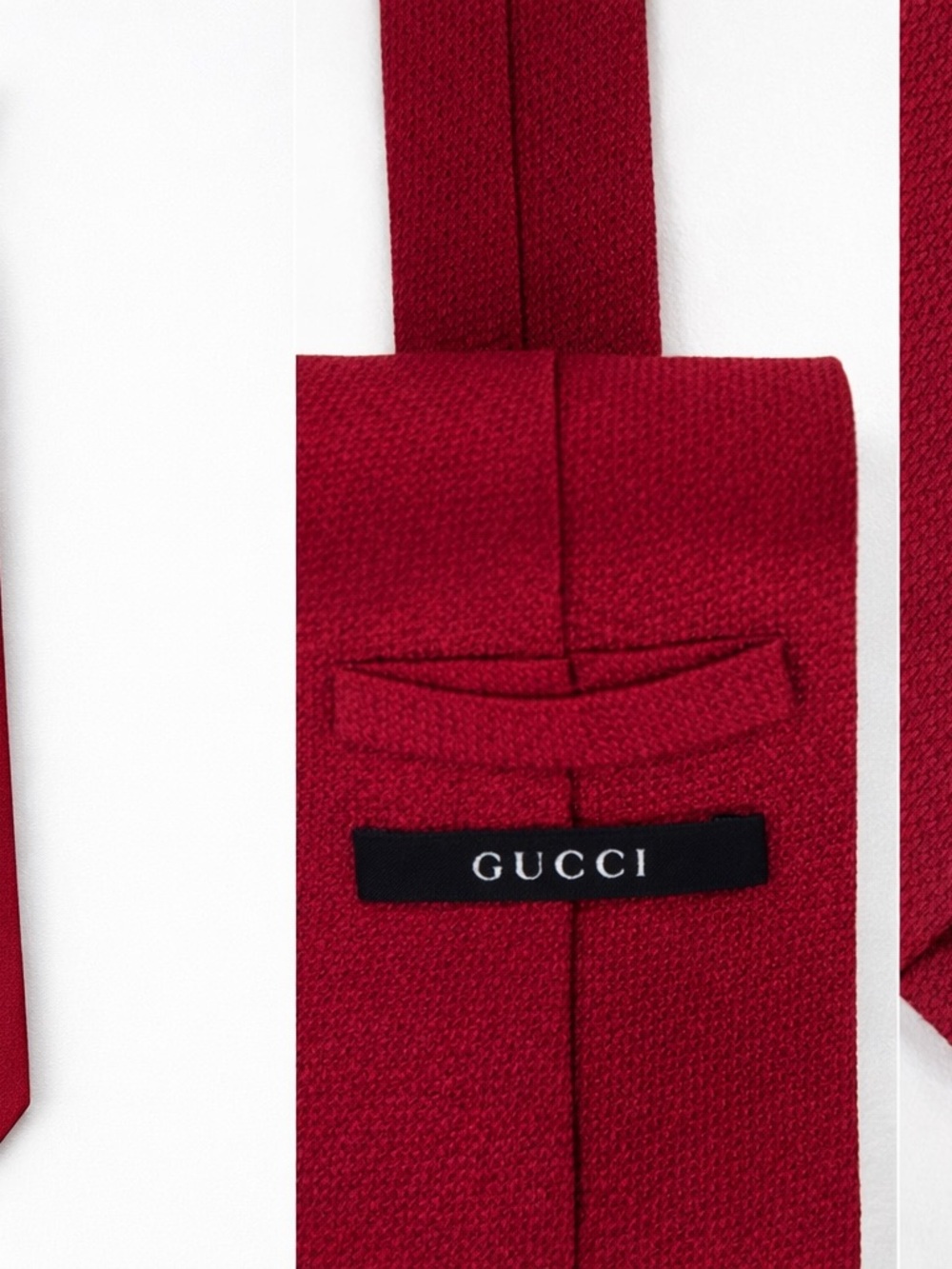 Gucci Red Textured Silk Tie